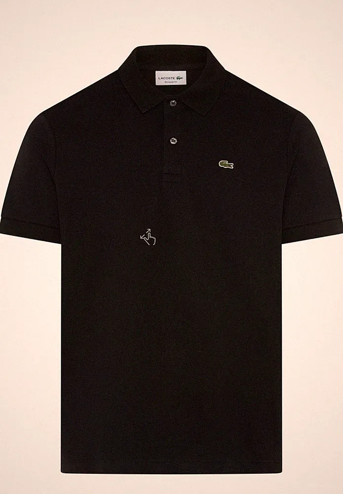 Lacoste Herren Poloshirt Schwarz Gr. 5 Regular Fit Baumwolle Polo Shirt