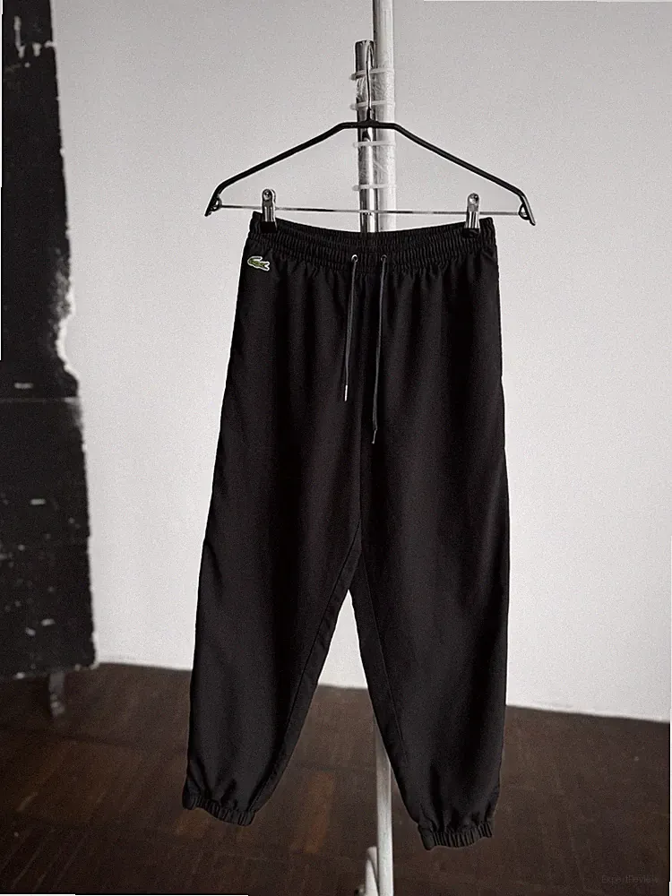 Lacoste Herren Schwarz Hose Jogginghose Elastischer Bund Kordelzug Freizeit S...