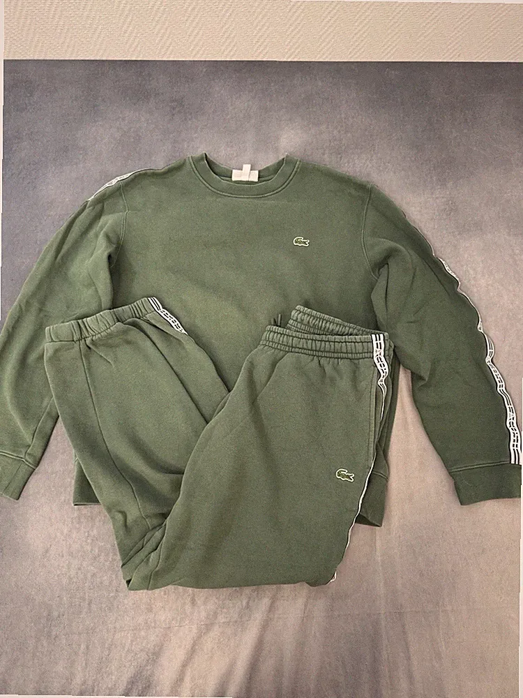 Lacoste Jogginganzug Grün Jogginghose L+ Sweatshirt Xl