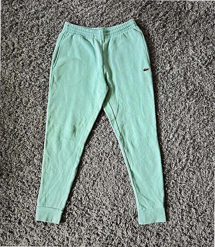 Lacoste Jogginghose Slim Fit mintgrün Gr. M Baumwolle Fleece Taschen