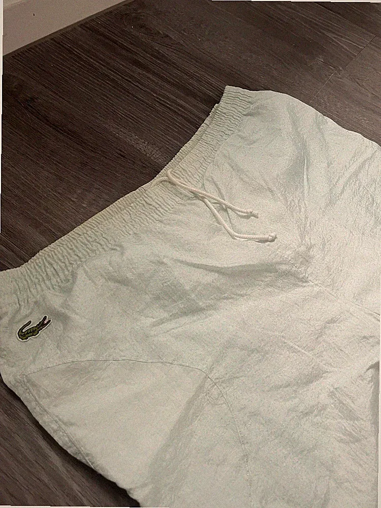 Lacoste Jogginghose Weiß M mit Kordelzug, elastischem Bund & Bündchen