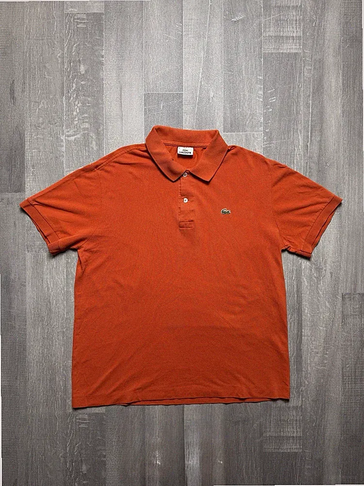 Lacoste Poloshirt Herren Größe 3 Orange 100% Baumwolle Piqué Classic Fit Freizeit