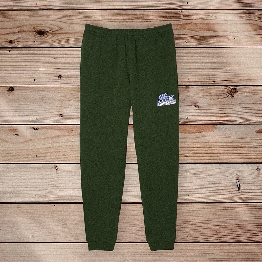 Lacoste Signature Print Logo geschlossener Saum Fleece Jogginghose Hose 3XL 4XL grün £120
