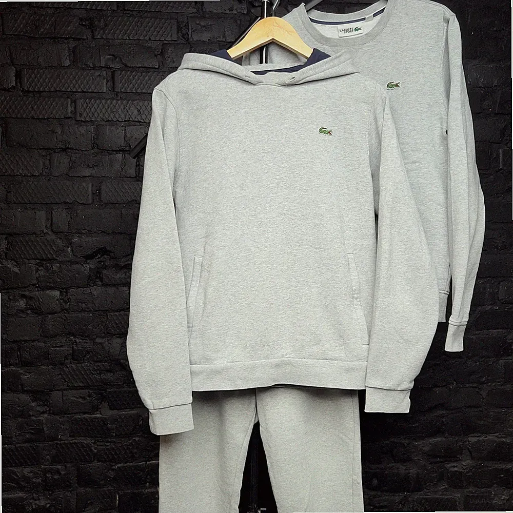 Lacoste Sport Fit Jogginghose Hoodie Sweatshirt Fleece Grau US XS (2) / S (3)