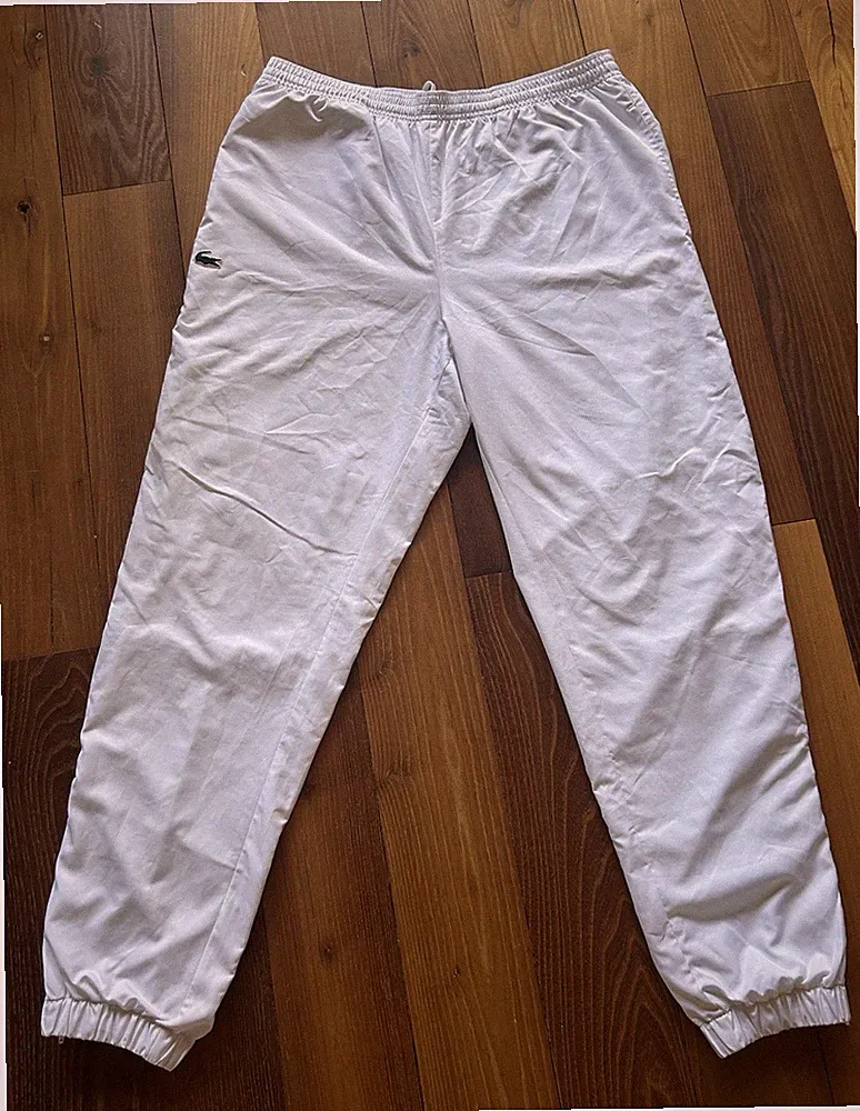 Lacoste Sport Herren Jogginghose Weiß L Relaxed Fit Zugband Elastikbund