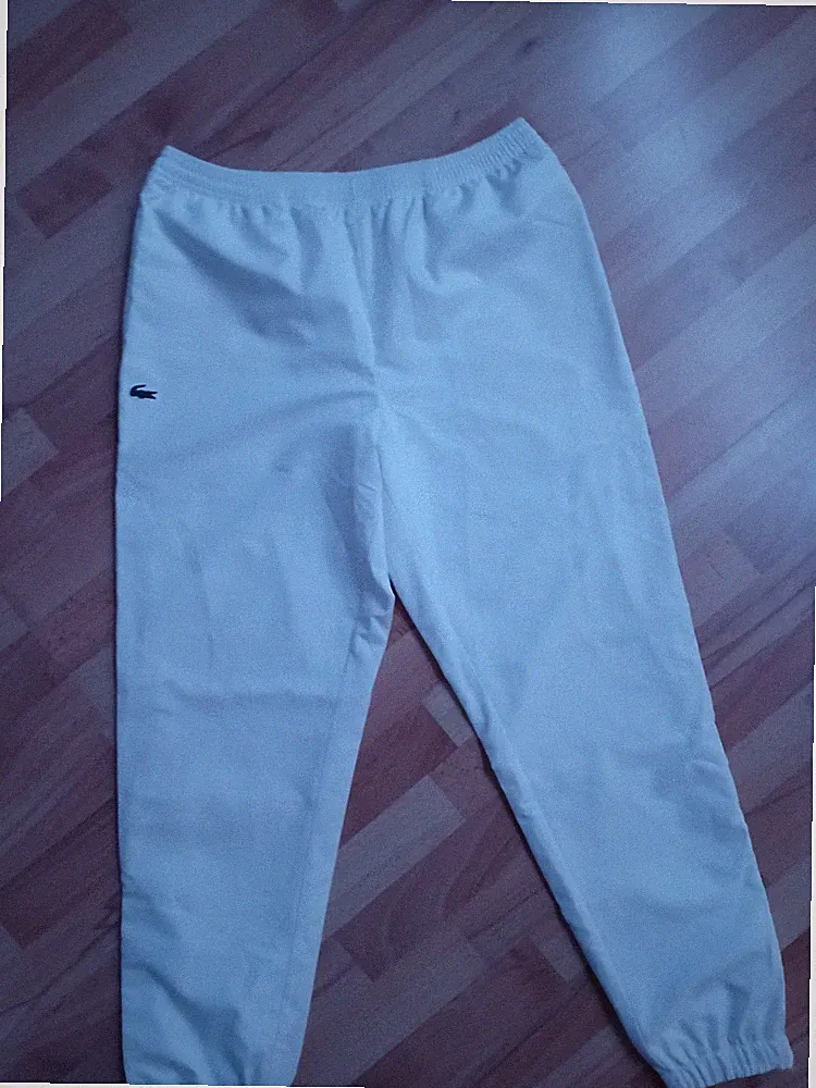 Lacoste Sport Jogginghose Herren Weiß Gr. L Relaxed Fit elastischer Bund