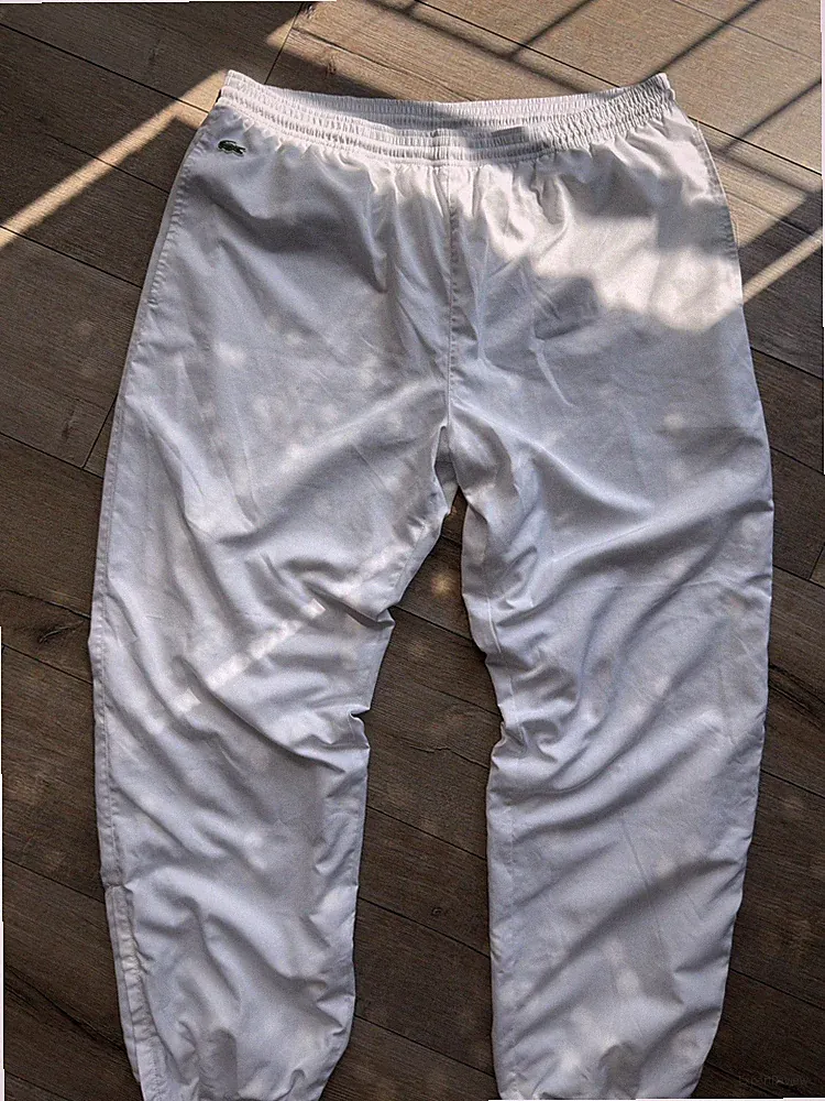 Lacoste Sport Trackpants Weiß XL Vintage Jogginghose Trainingshose Zip Logo