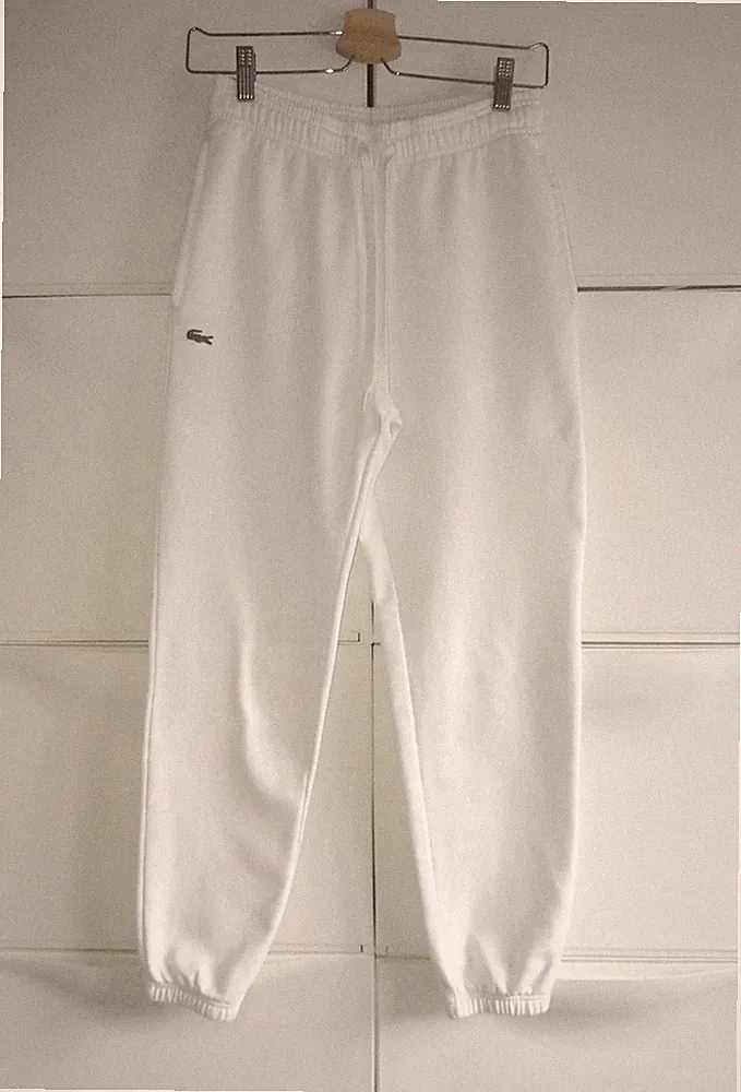 LACOSTE Sporthose Trainingshose Jogginghose Cotton Größe S (FR3) weiß