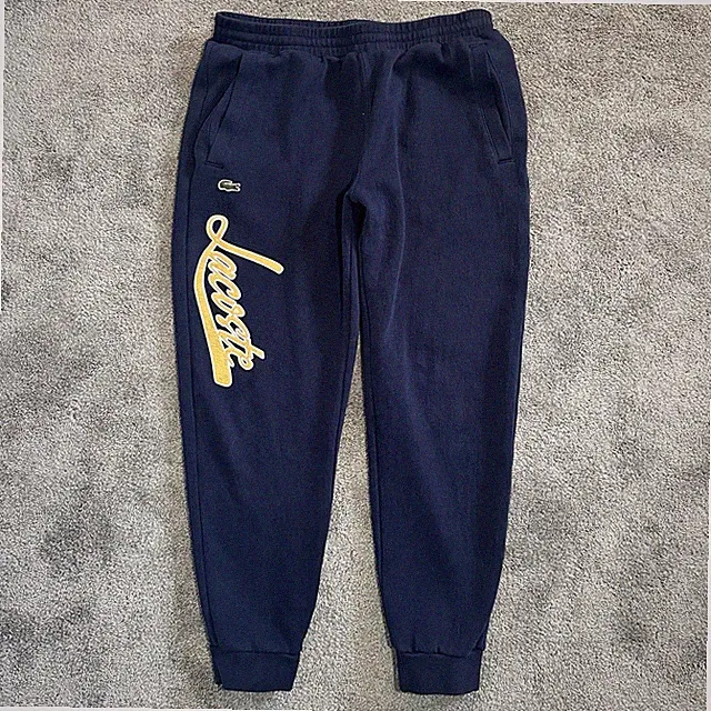 Lacoste Sweatpants Mens M Medium Crocodile Calligraphy Spellout Joggers Fleece
