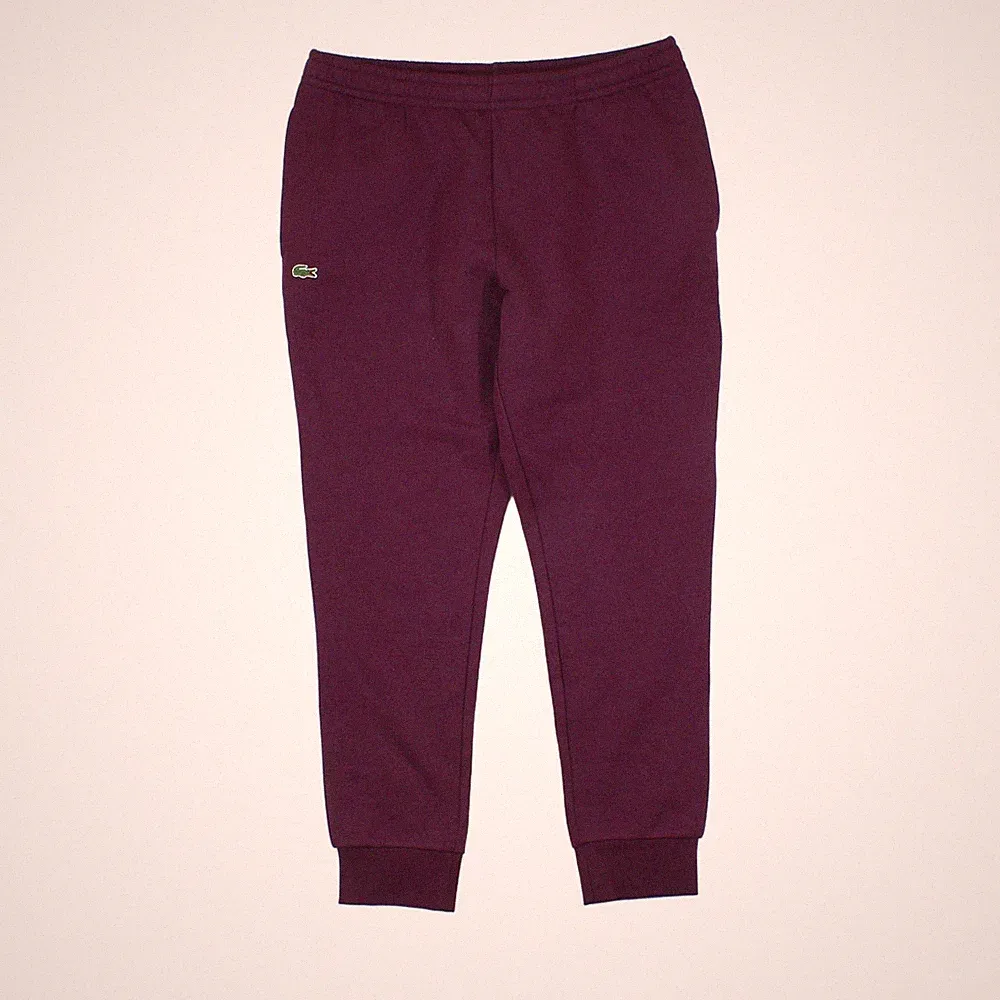 Lacoste Tapered Jogginghose Herren Größe 2XL Burgund Sportliches Logo