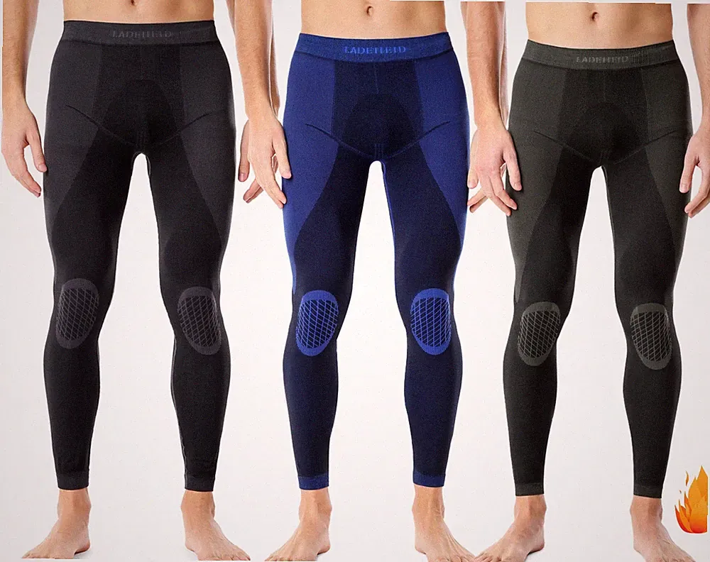 Ladeheid Herren Thermo Leggings Funktionsunterwäsche lange Unterhose Thermoaktiv