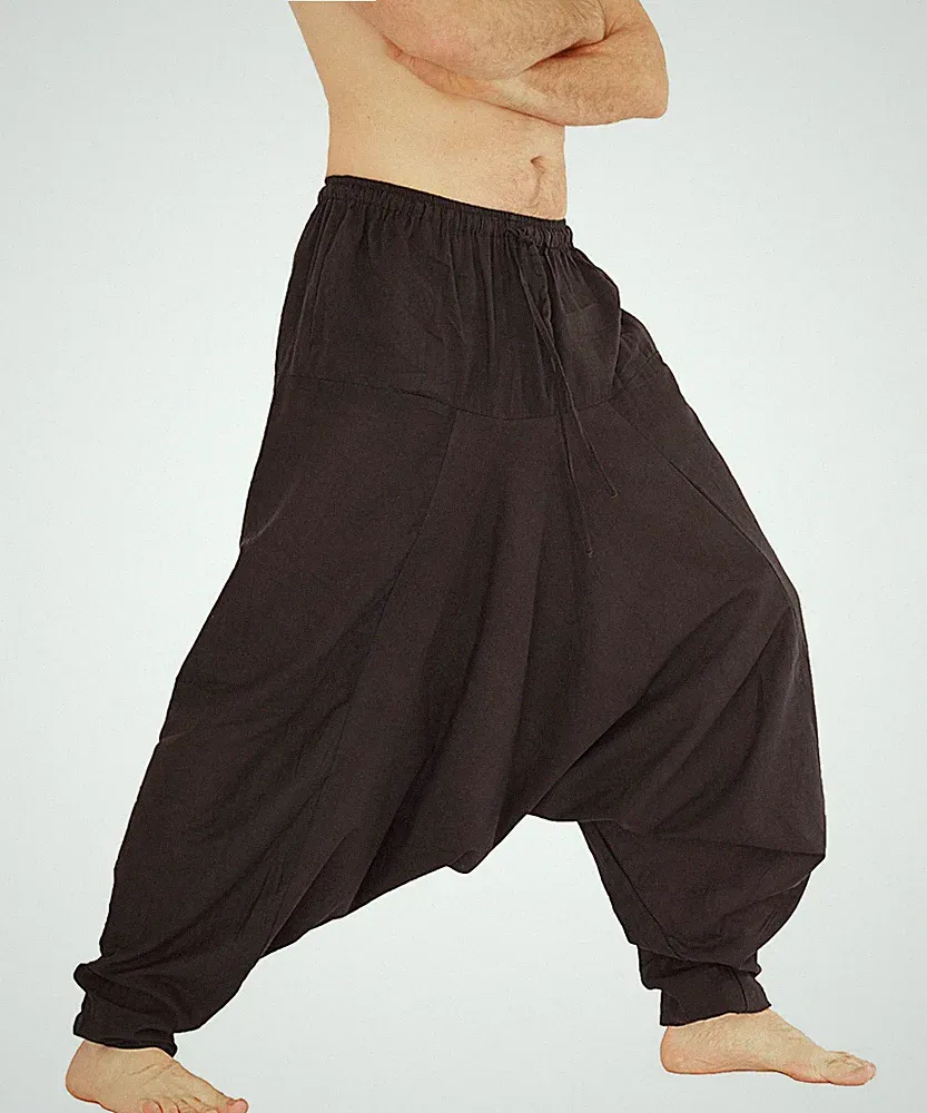 Lange Aladinhose für Herren, Unisex Haremshose Pumphose Pluderhose Sarouel