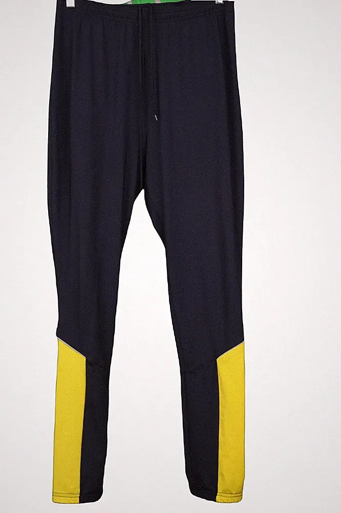 Lauf Jogginghose schwarz gelb Reißverschluss Saum Hose Herren XL Sporthose 40 W 29 L