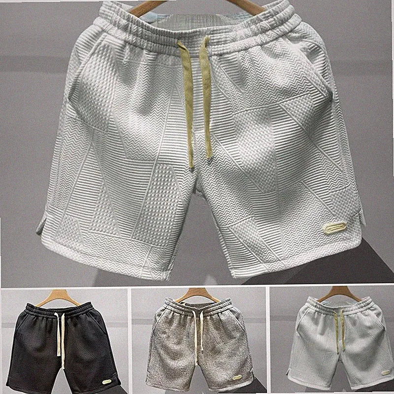 Laufhose Herren Casual Jogging Sommer Sport Kurze Hose Einfarbig Kordelzug Short