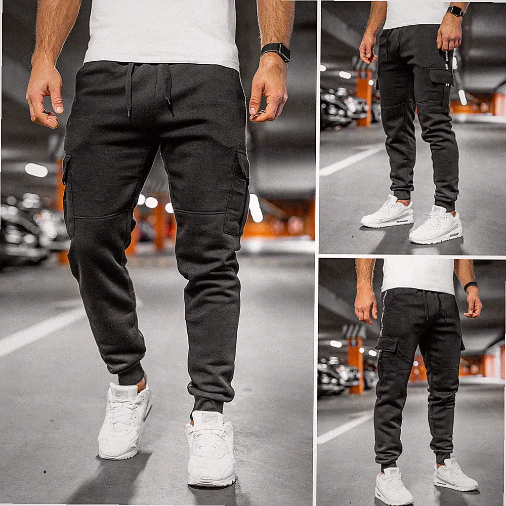 Laufhose Sporthose Trainingshose Jogger Cargo Fitness Print Herren BOLF Slim Fit