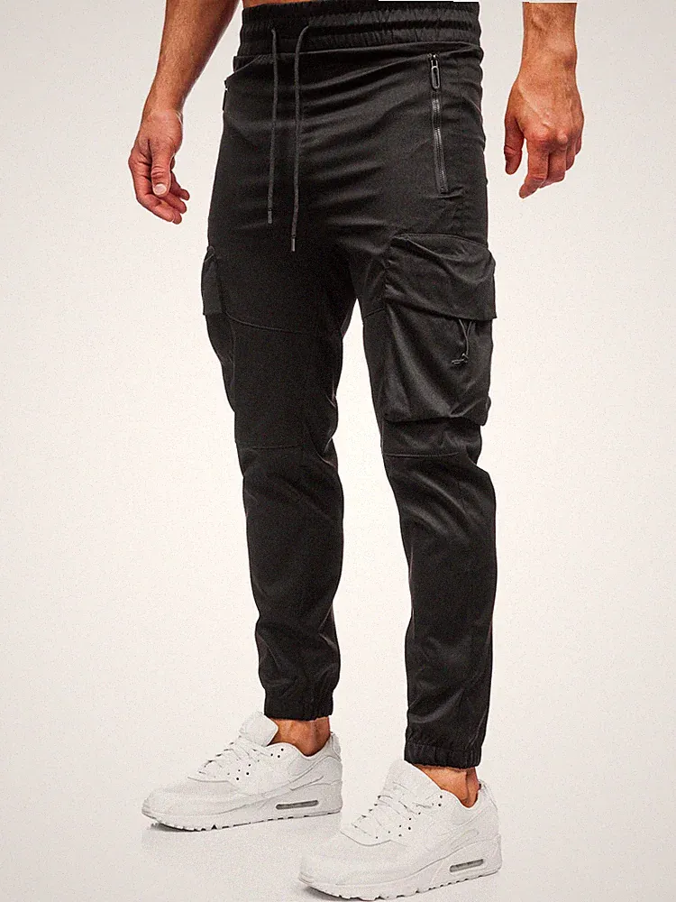Laufhose Trainingshose Sporthose Hose Jogger Motiv Cargo Herren BOLF Unifarben