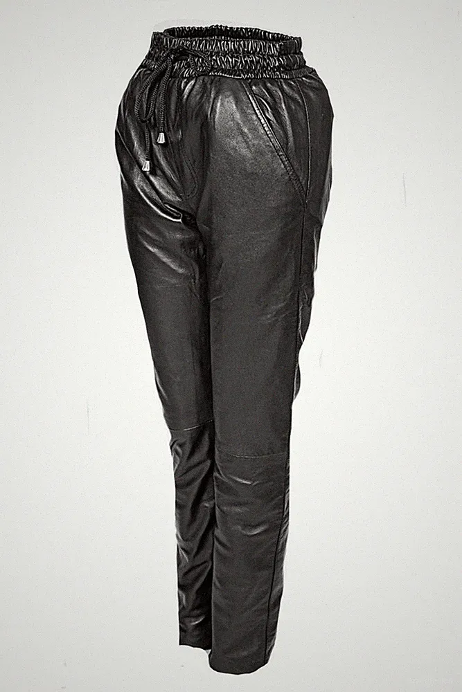 Lederhose als Jogginghose ECHT-LEDER in schwarz