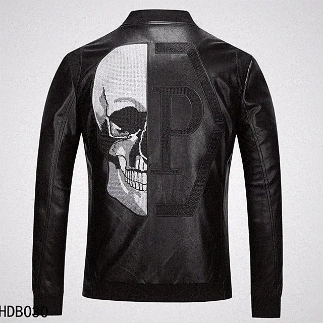 LEDERJACKE SKULL PHILIPP PLEIN STRASS JACKET PHILIP MOTORRADJACKE BIKE SKULLS