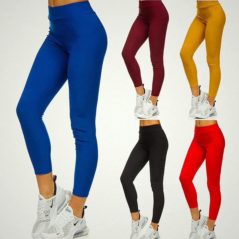 Leggings Leggins Sporthose Trainingshose Hose Fitness Basic Damen BOLF Unifarben