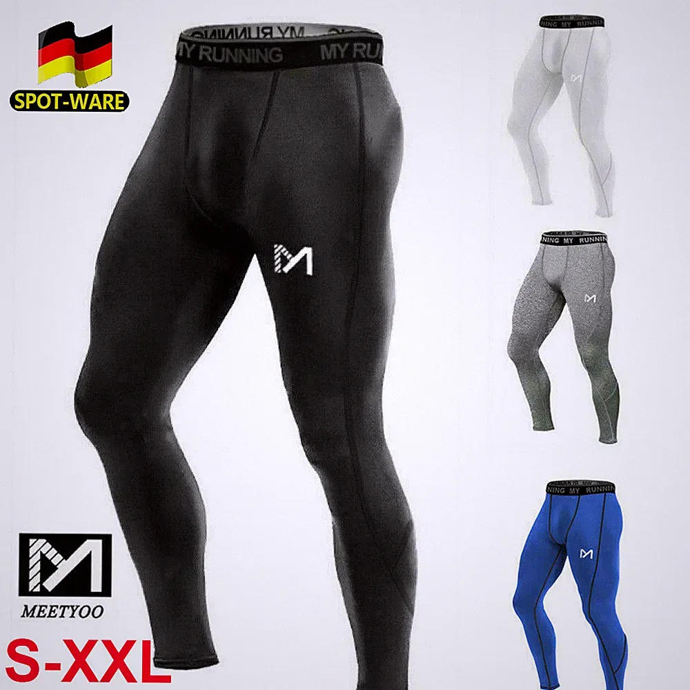 Leggins Kompressions Hose Laufhose Herren Tights Fitness Lang Jogginghose S-XXL