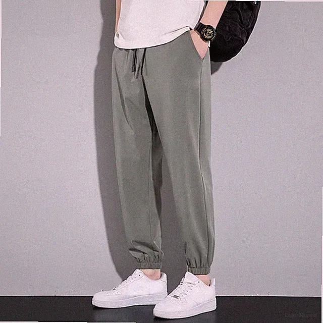 Leichte Herren Eisseide Jogginghose Sweatpants Schnelltrocknend Lockere Passform