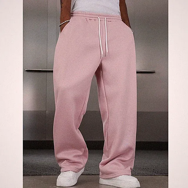 Leichte Herren Jogginghose Sweatpants Einfarbig Gerades Bein Hose