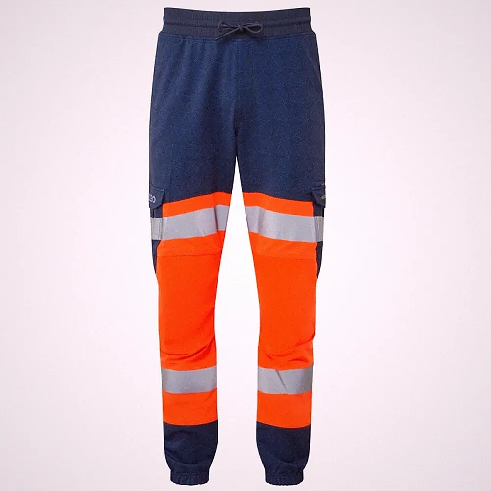 Leo Hawkridge Stretch Hi Vis Jogginghose Navy Kontrast Slim Fit Arbeitshose