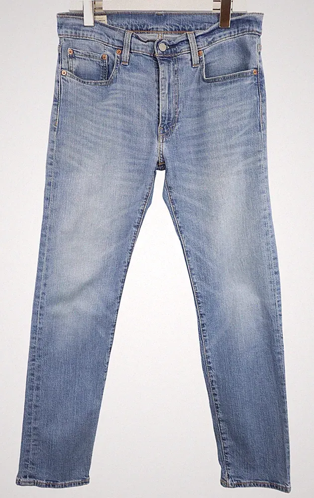 LEVI'S 502 Jeans Herren W31 Stonewash Blau Regular Tapered Zip Stretch