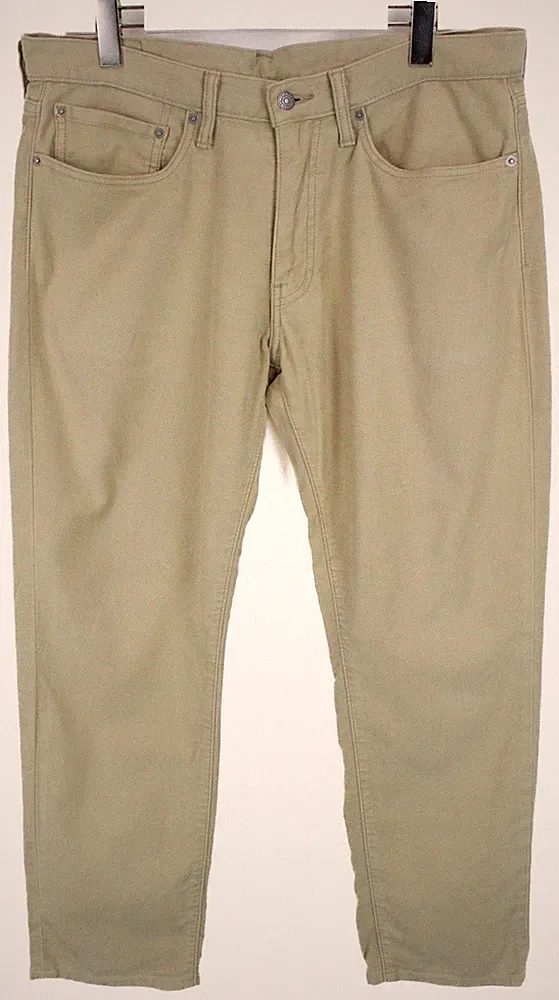 Levi's 511 Herren Slim Fit Hose W34/L28 Beige Soft Zip Fly 98% Baumwolle