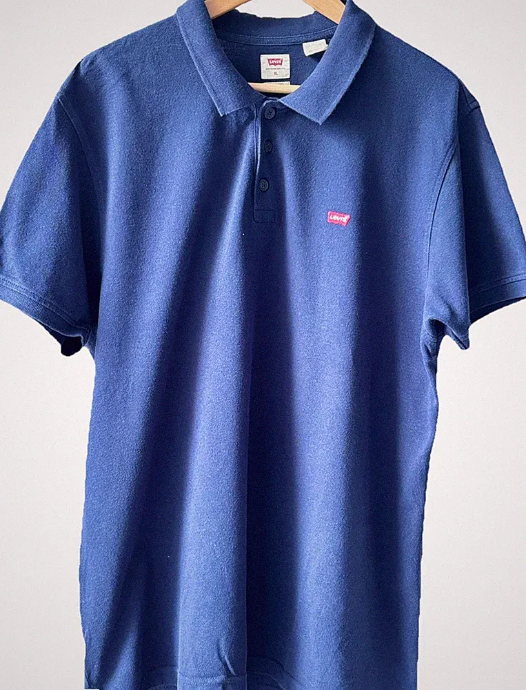 Levi's Herren Poloshirt Gr. XL Blau Baumwolle Standard Fit Kurzarm PC9358830005
