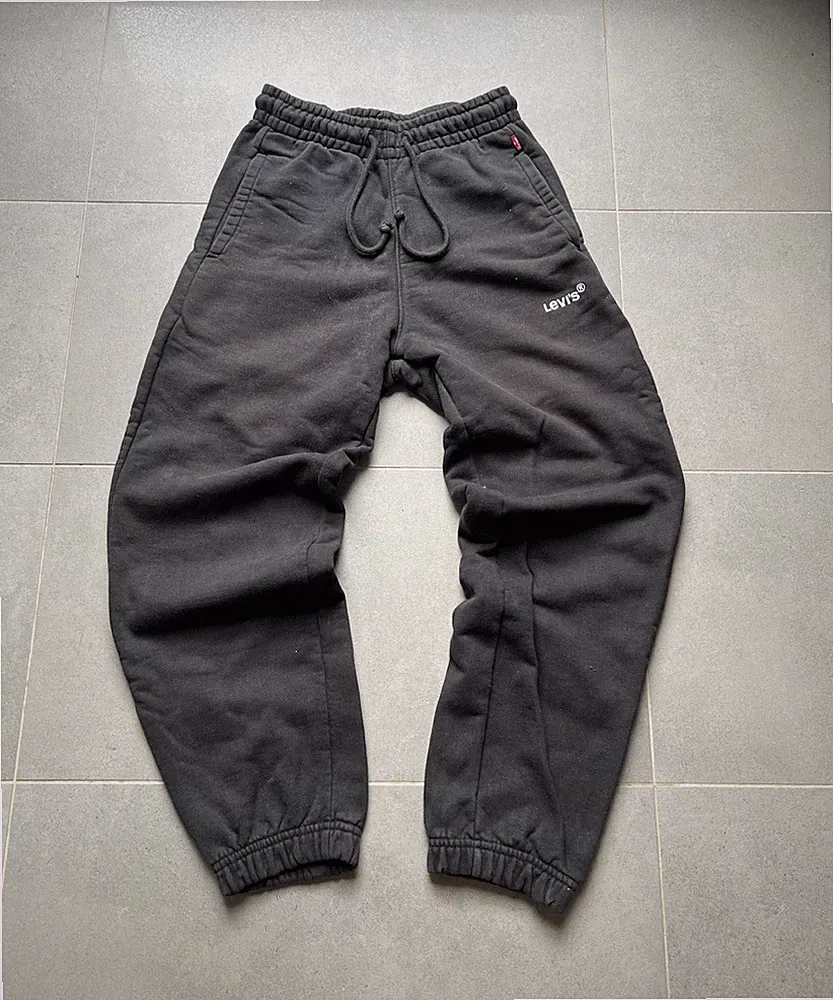Levi's Jogginghose Schwarz Logo elastischer Bund Taschen Kordelzug Herren XXS