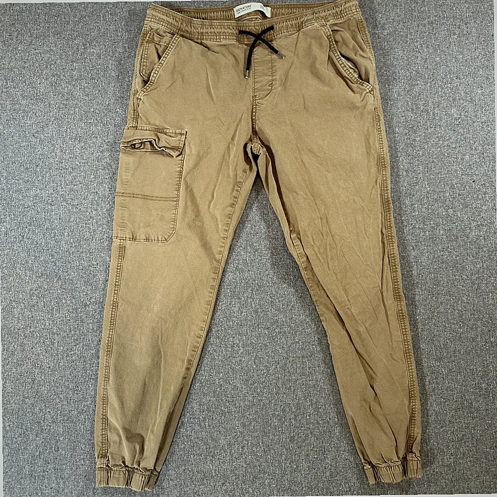 Levi's Signature Cargo Jogger Pants Mens Large Brown Stretch Drawstring Casual