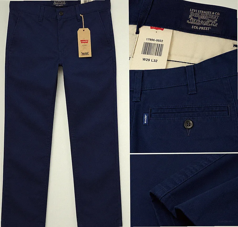 Levi’s Sta Prest Chino Hose W29 L32 Navy Blau Neu mit Etikett