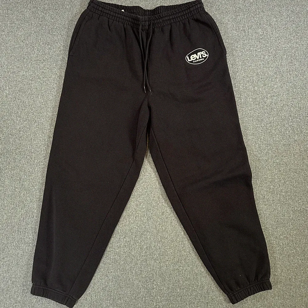 Levi's Sweatpants Mens XL California Logo Black Relaxed Fleece Joggers
