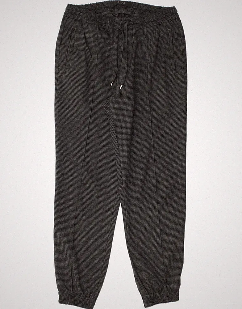 Liu Jo Herren Jogginghose Chino Hose W30 L27 Grau Hahnentritt HV13