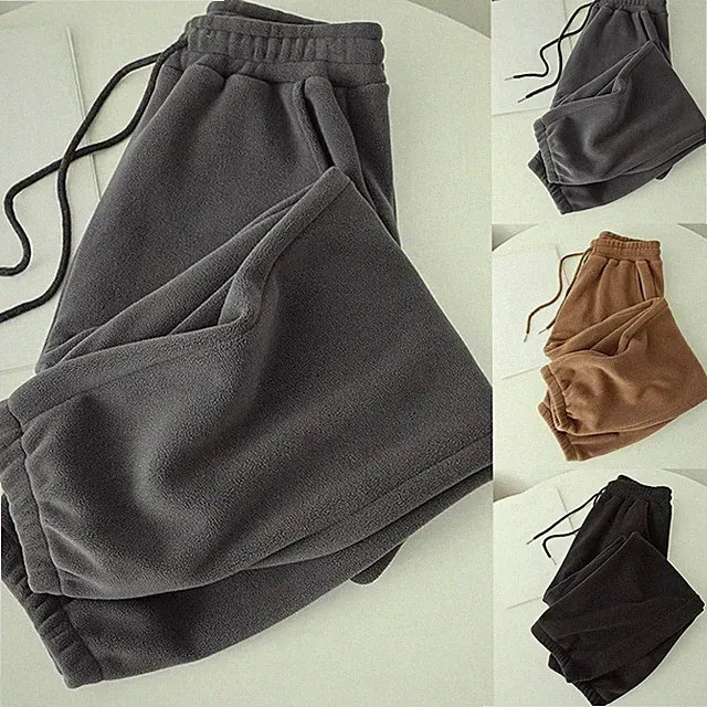 lockere Jogginghose doppelseitig Fleece Winter Kordelzug Hose für Herr