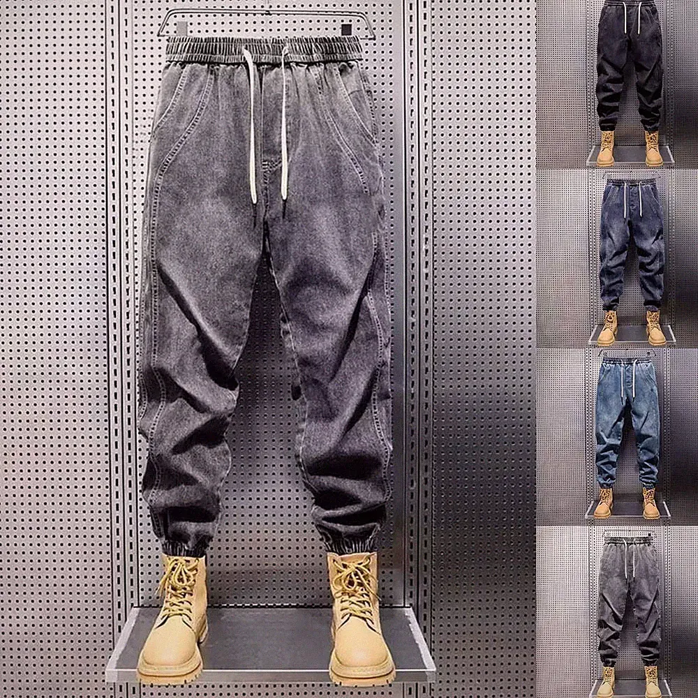 Lockere Passform Haremshose elastischer Bund Cargo Jogginghose für den täglich