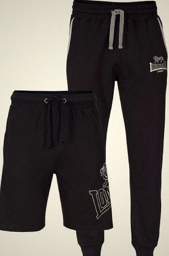 Lonsdale Giffordland Jogginghose und Shorts normale Passform Doppelpack