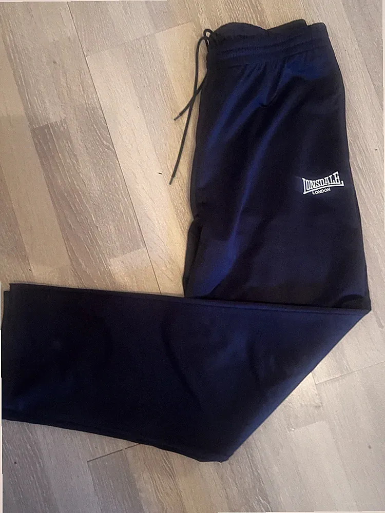 Lonsdale Herren Jogginghose Schwarz L/XL Polyester gerades Bein, Zugband