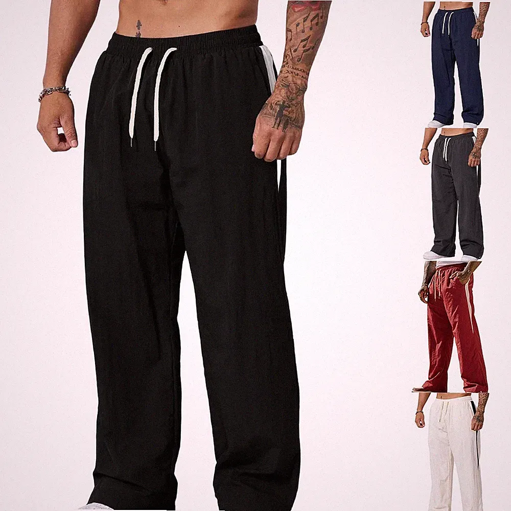 Loose Fit Herren Freizeit Sport Jogginghose Wideleg Hose für Gym und Fitness