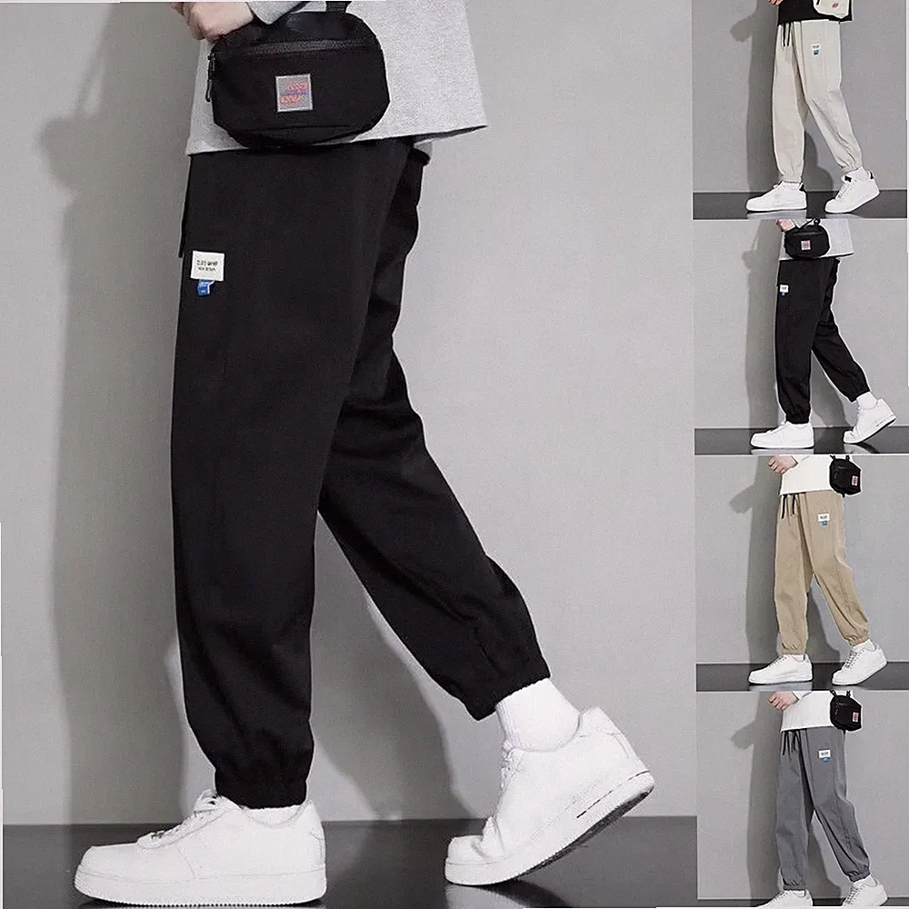 Loose Fit Herren Jogginghose Bündchenhose leichte Stretch Freizeithose