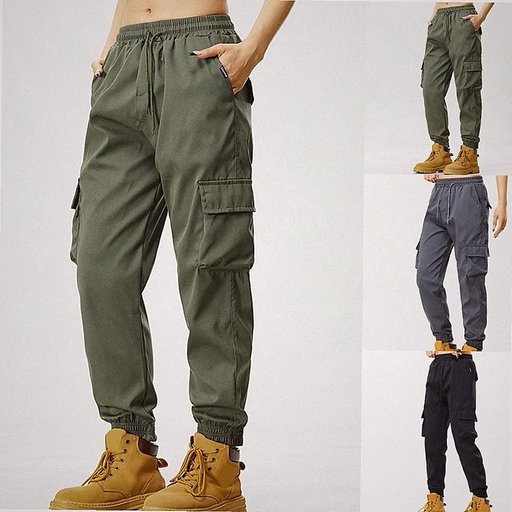 Loose Fit Herren Jogginghose mit weichem Stretchstoff und Cargotaschen Design