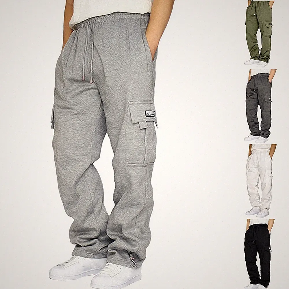 Loose Fit Herren Sport Cargo Jogginghose Sweatpants mit Streetwear Style