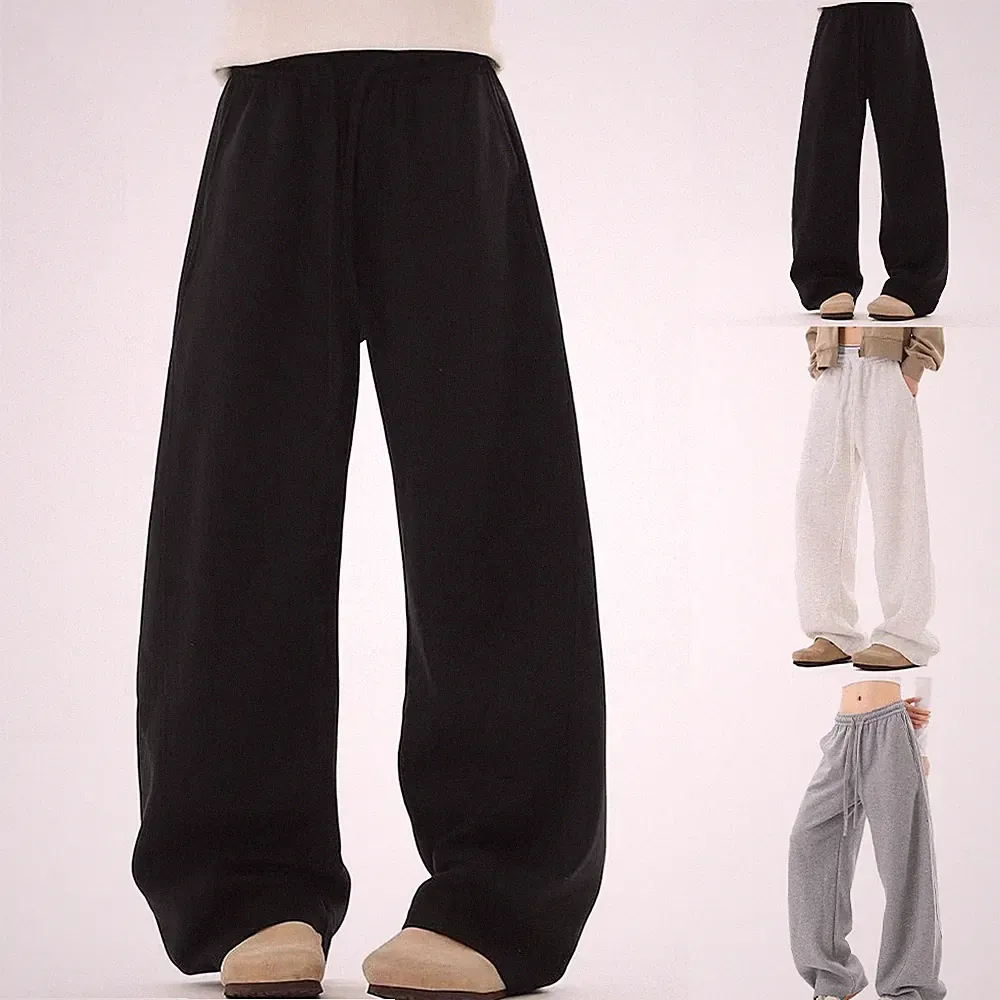 Loose Fit Jogginghose mit weitem Bein Herren Damen Oversize Kordelzug Freizeitho
