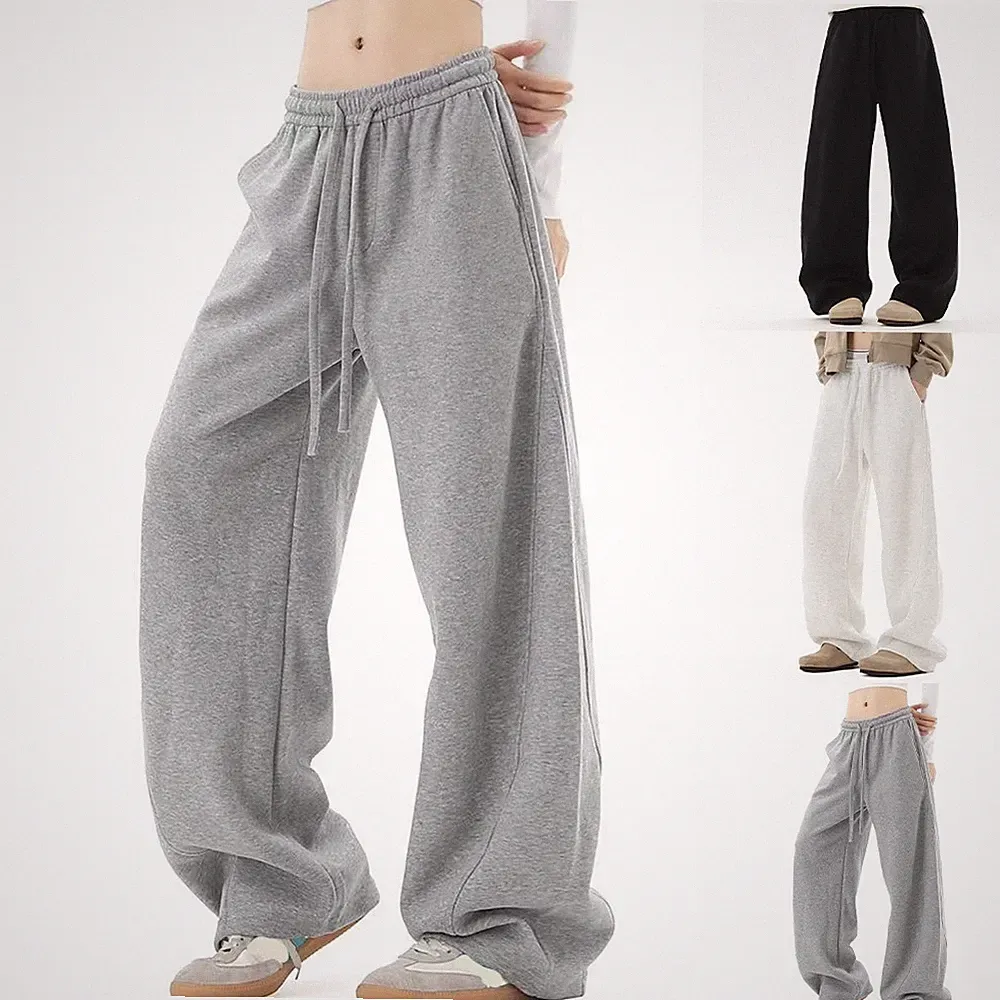 Loose Fit Jogginghose mit weitem Bein Herren Damen Oversize Kordelzug Freizeitho
