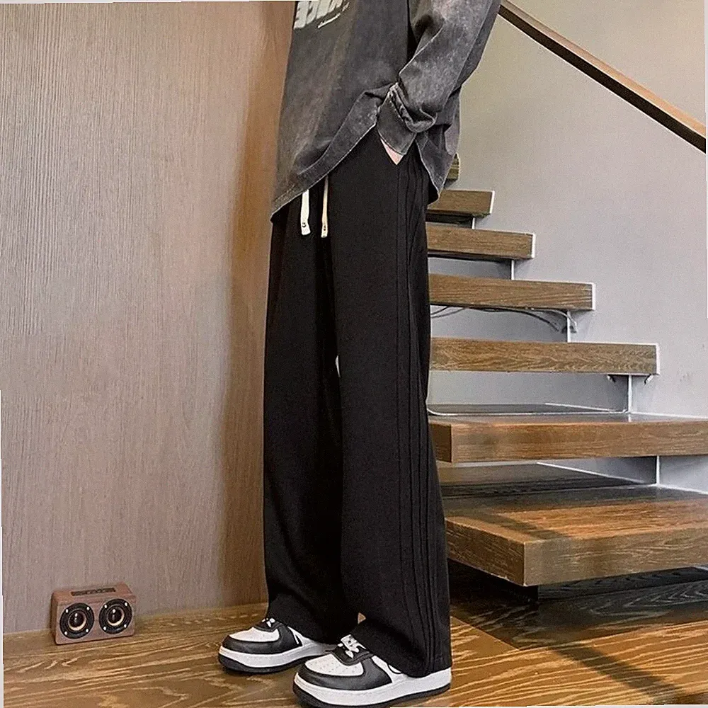 Loose Jogginghose Herren Sweatpants 90% Polyester 10% Elasthan Loose Fit Full Le