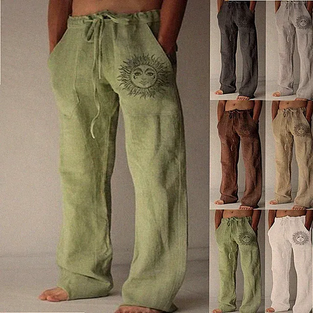 Lose Herren Sommerhose mit Kordelzug,atmungsaktiv für Freizeit,Fitness & Jogging