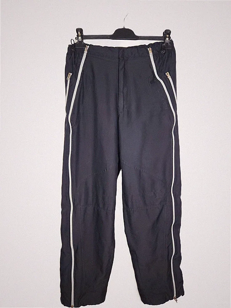 Lotto Trainingshose Herren schwarz - weiße Reißverschlüsse - Größe M Vintage