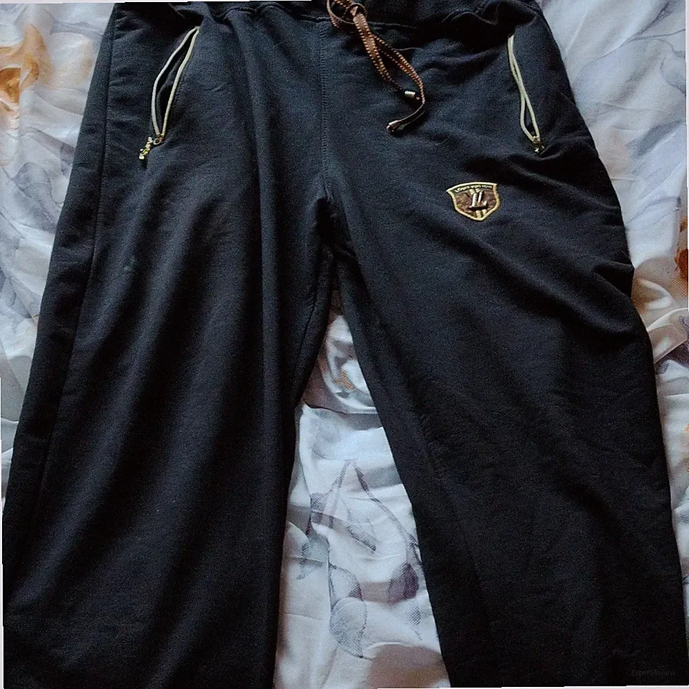Louis Vuitton Herren Jogginghose Schwarz XXL Logo, Zugband & Reißverschluss