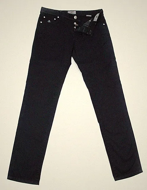 Luigi Borrelli Midnight Navy Blue Cargohose - 42/58 - Extra-Slim - Stretch
